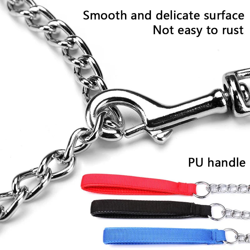 Heavy-Duty 120cm Metal Dog Chain Leash for Small & Medium Dogs