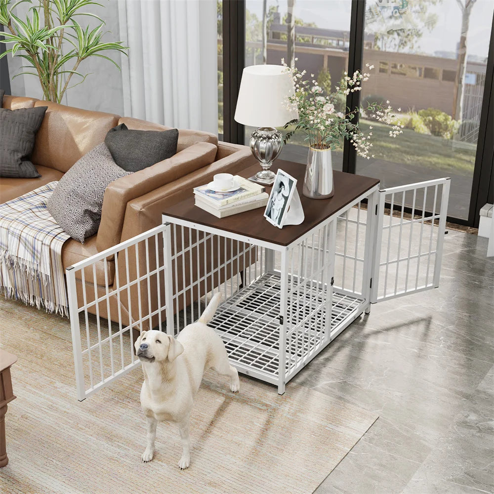 Furniture-Style Elevated Dog Kennel / Playpen