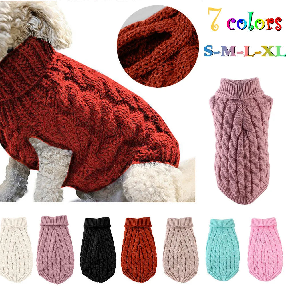 Small Dog Sweater, Autumn/Winter Knitted Warm Pet Clothes