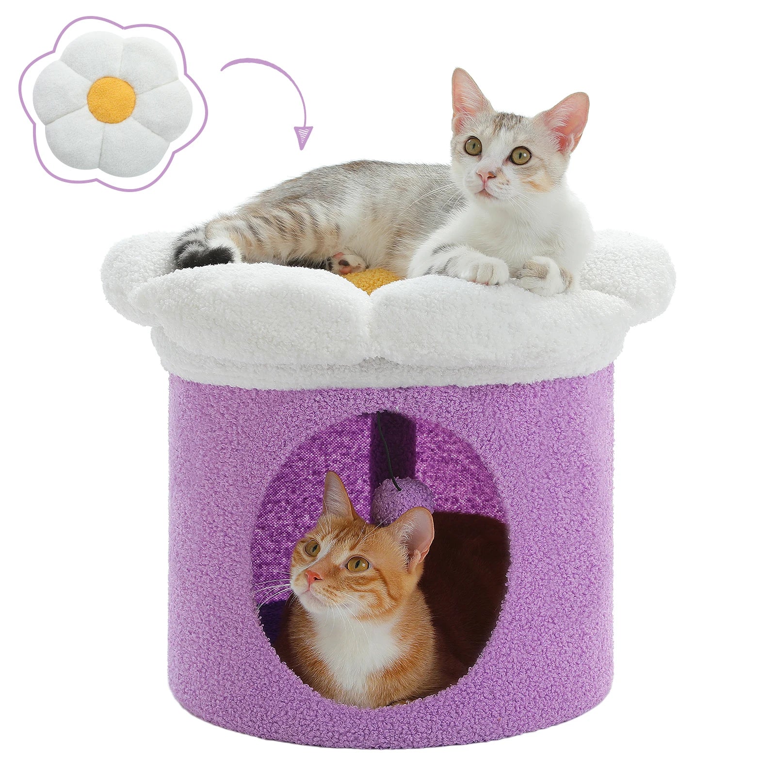 Large Indoor Cat House with Removable Flower Bed