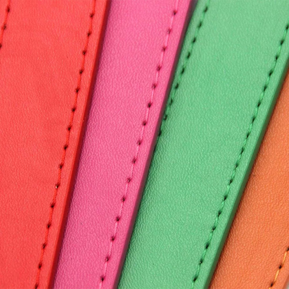 Solid Color Leather Dog Collar, Adjustable for Small & Medium Dogs